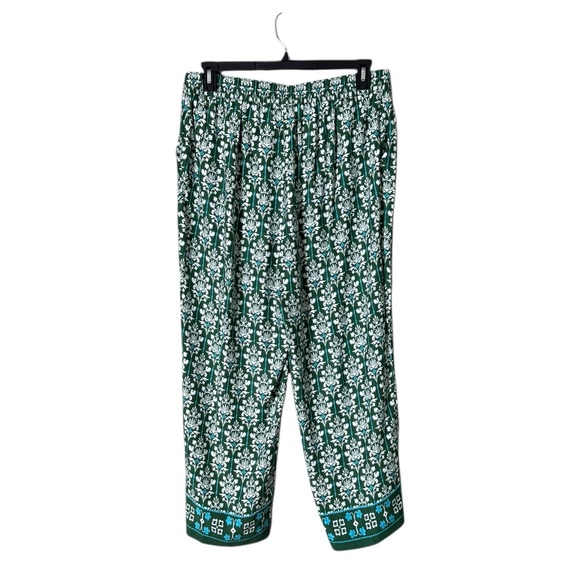 Talbots Bohemian Womens Damask Bouquet Wide Leg Pants XL  Beachy Festival Hippie - Picture 4 of 8